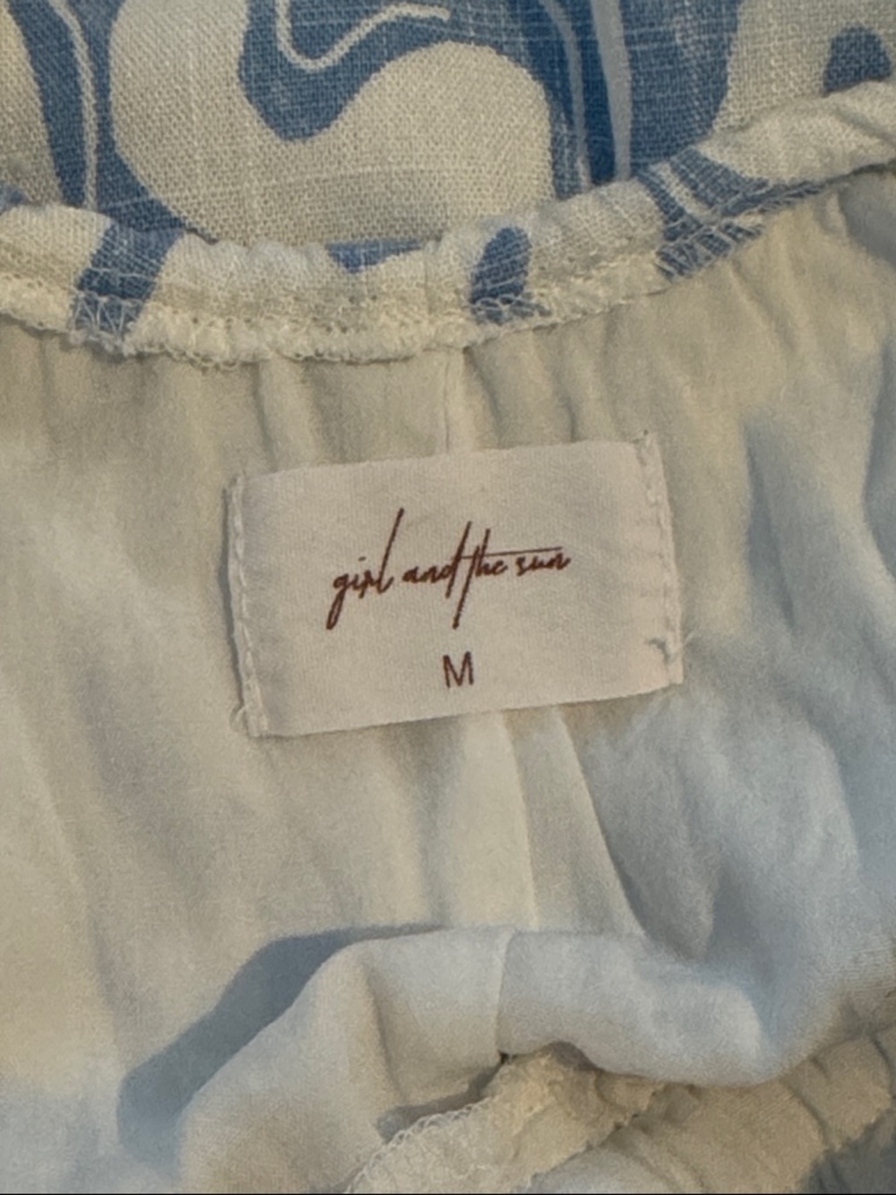 Girl and the sun Light Blue and White dress, women’s size medium - Picture 3 of 16